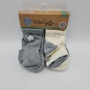 WeeCycle By Wecycle 6pair Mid Crew Socks W/grippers 2T-4T NWT Gender Neutral